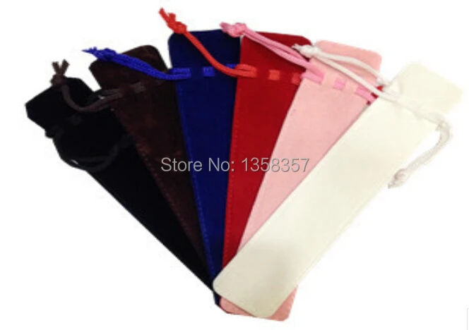 

free shipping 3.5*17cm velvet jewelry pouch velvet pouch pen pouch velvet record pen pouch spoon pen bag custom logo