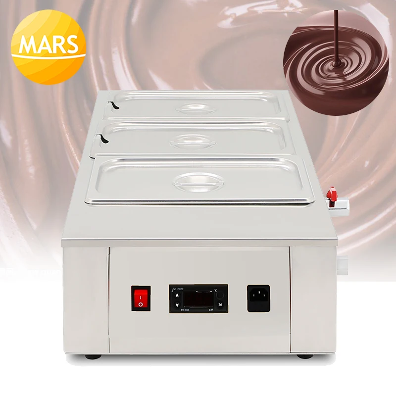 

Commercial 3 Tanks Chocolate Cheese Melting Machine Electric Chocolate Warmer Melter Making Equipment