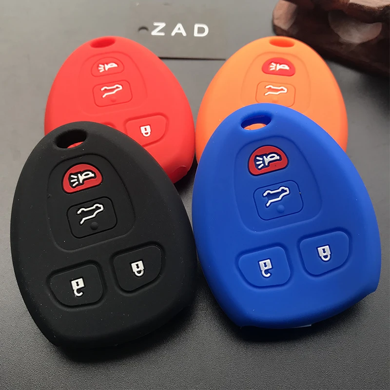 ZAD Silicone rubber car key cover case shell For GMC Yukon for Buick Enclave Saturn Chevy Tahoe Traverse Suburban 4 buttons key