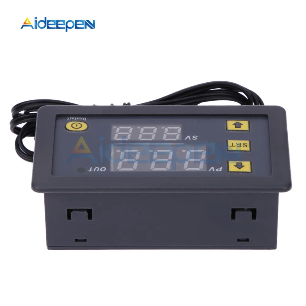 Controlador digital de temperatura, termostato con pantalla LED, W3230 24V DC 12V 110V 220V, interruptor de refrigeración y calefacción, sensor de