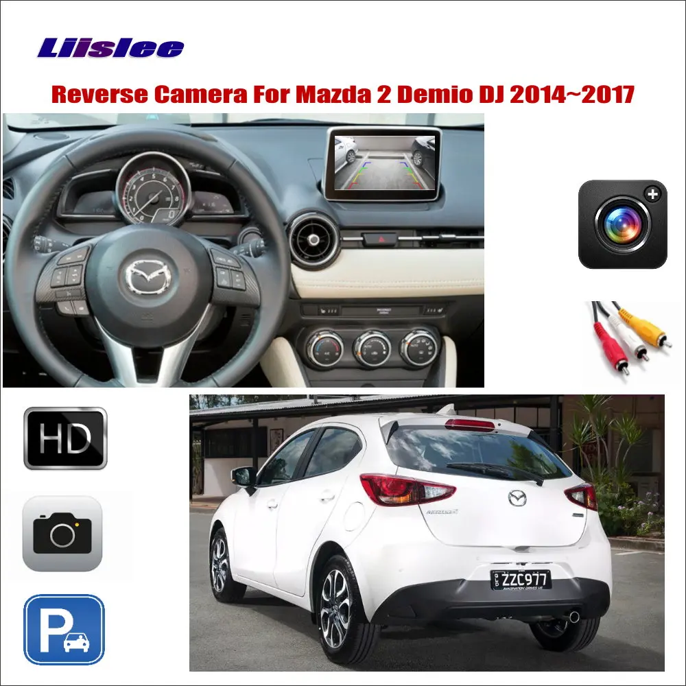 

For Mazda 2 Demio DJ 2014-2017 Car Reverse Rear View Camera Parking Back Up HD CCD RCA Adapter Accessories CAM