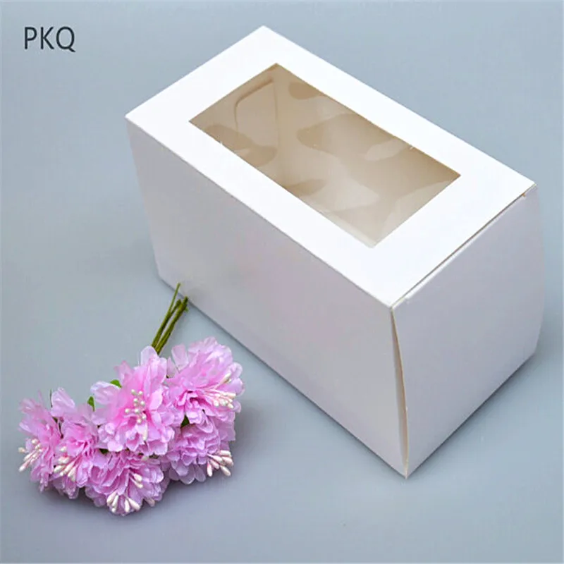 Gift White Paper Boxes With Clear Pvc Window, Blank Specialty Food Products Toy Handicraft Underwear Packaging Carton