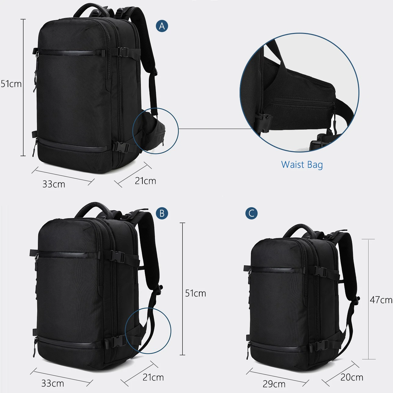 OZUKO New Men Backpack for 15\