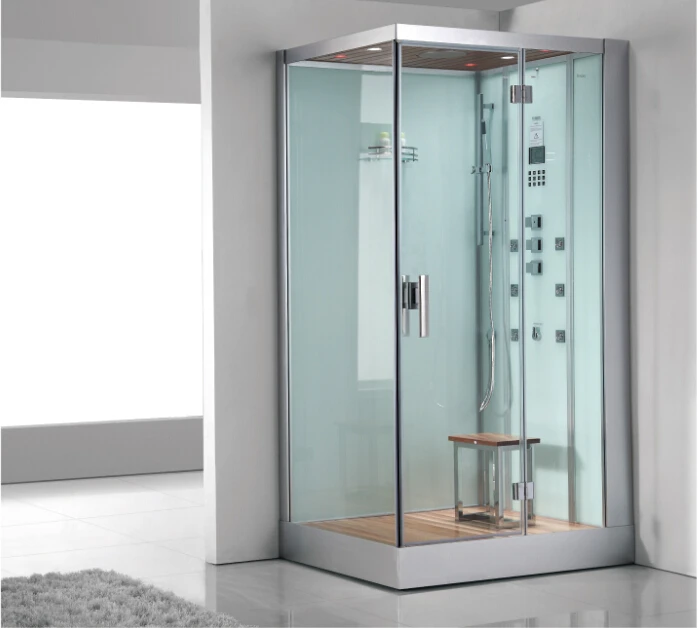 2017 luxury steam shower enclosure with tempered glass back panel sliding doors jetted massage walking in sauna room ASTS1059