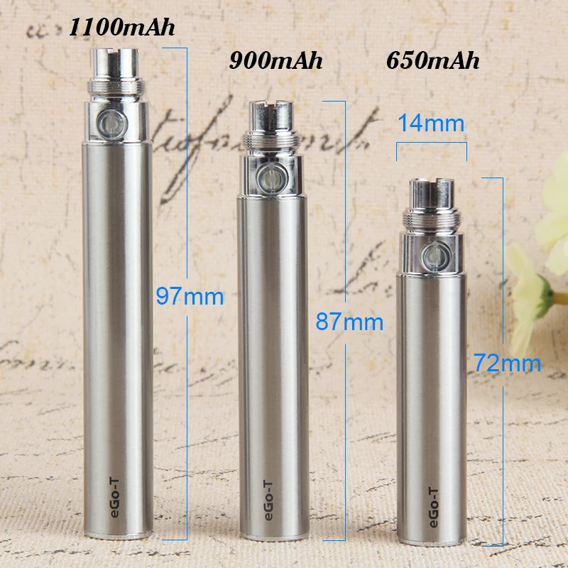 EGO T แบตเตอรี่ Vape USB Charger 650 900 1100MAh บุหรี่อิเล็กทรอนิกส์สำหรับ CE4 CE5 GS H2 MT3 Atomizer hookah ถัง