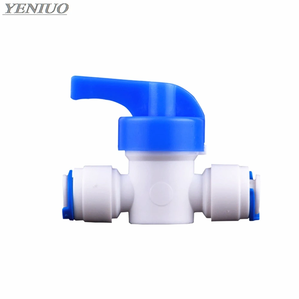 

1/4" 3/8" Inline Tube tap shut off Ball Valve Quick Fitting Connection Aquarium RO Water Filter Reverse Osmosis System