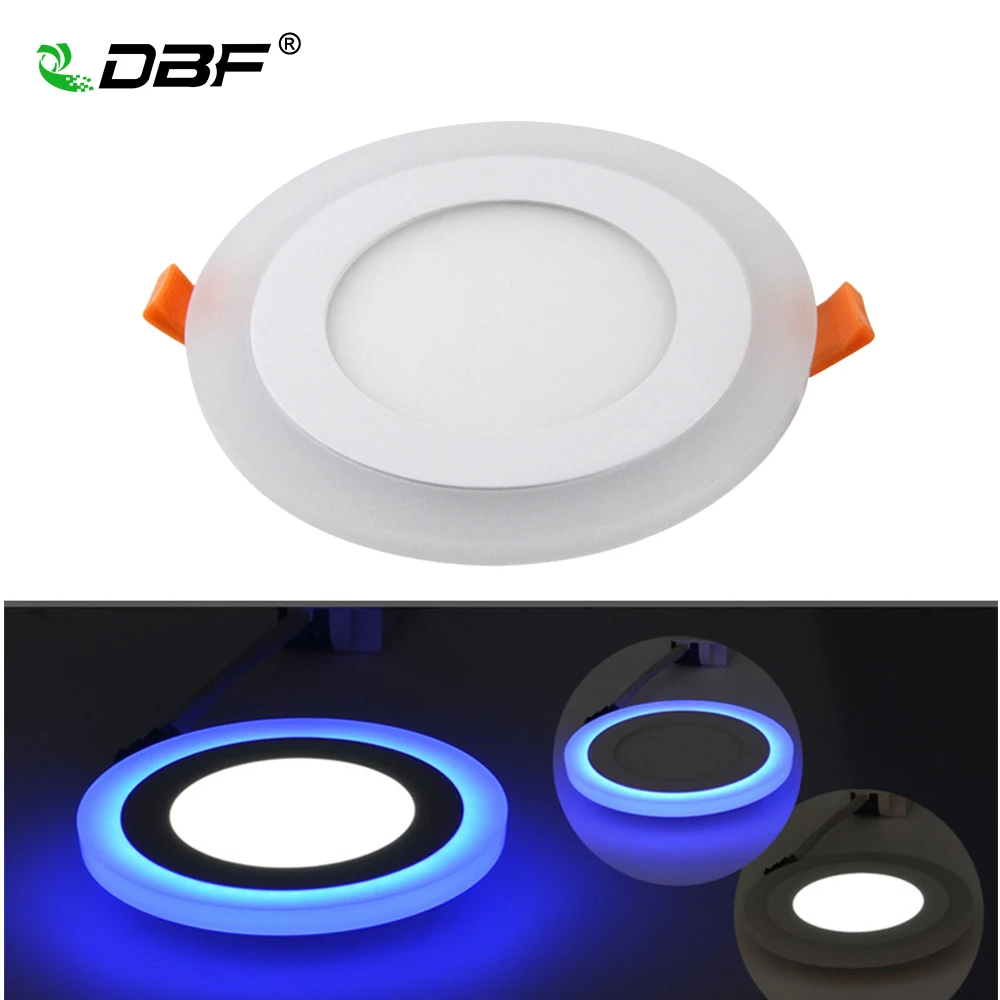 [DBF]LED Panel 6W 9W 16W 3 Model White+Bule LED Panel Light Double Color LED Ceiling Recessed Downlight Round Indoor Lighting