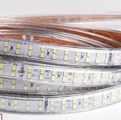 

Flexible Waterproof Led Strip light AC220V with EU Power Plug 180 Led/M 2835 SMD high brightness outdoor indoor