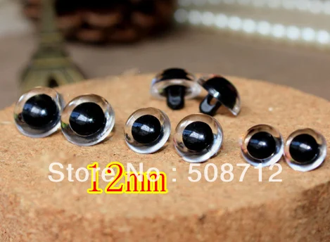 

fress ship!!!12mm transparent crystal toy eye/doll eye/button eye 100pairs