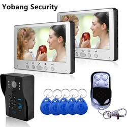 Yobang Security Home Wired 7 inch TFT Video Door Phone Intercom Kit and Wired intercom for private house