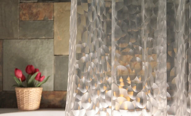 Waterproof bathroom shower curtain round of high-end 3D effect overlapping five sizes environmental EVA