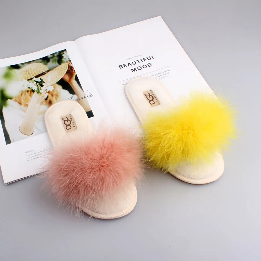 FAYUEKEY 2023 Spring Summer Winter Women Home Cotton Plush Fur Slippers Big Size Indoor Floor Bedroom Flat Shoes Free Shipping