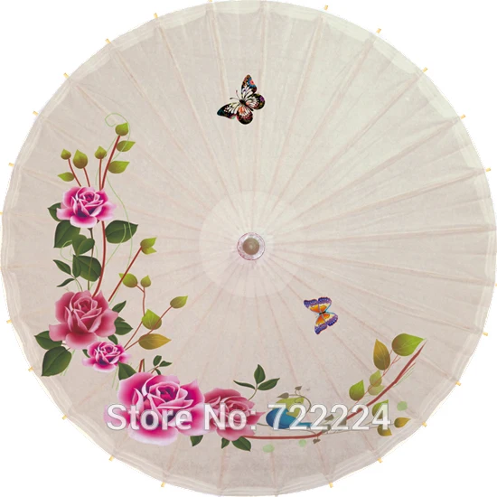 

Chinese handmade traditional umbrella with butterfly in the flower vine parasol waterproof dance decoration oiled paper umbrella