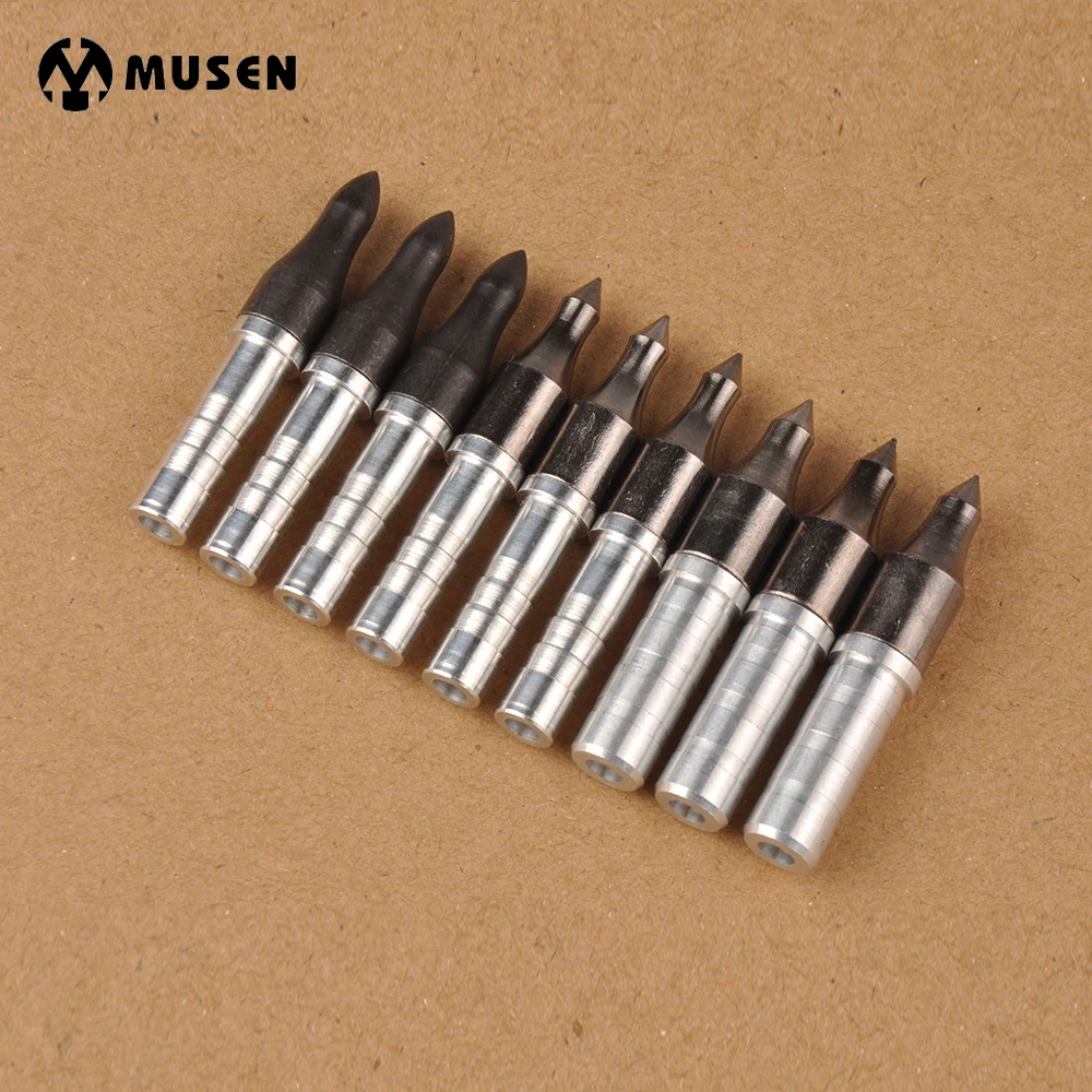 

6.2mm/7.6mm Arrowhead Points Tips 100/125 Grain Arrow Head with 10/20pcs Aluminium Arrow Insert for Carbon Arrow Archery