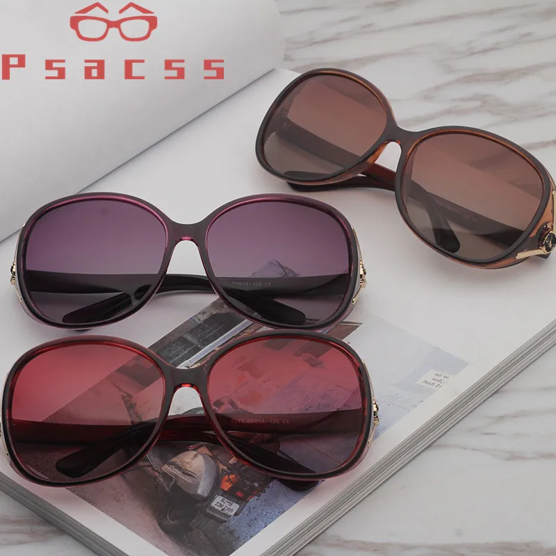 Psacss Polaroid Oversized Sunglasses Women Brand Designer Female Fashion Vintage Driving Sun Glasses gafas de sol mujer UV400