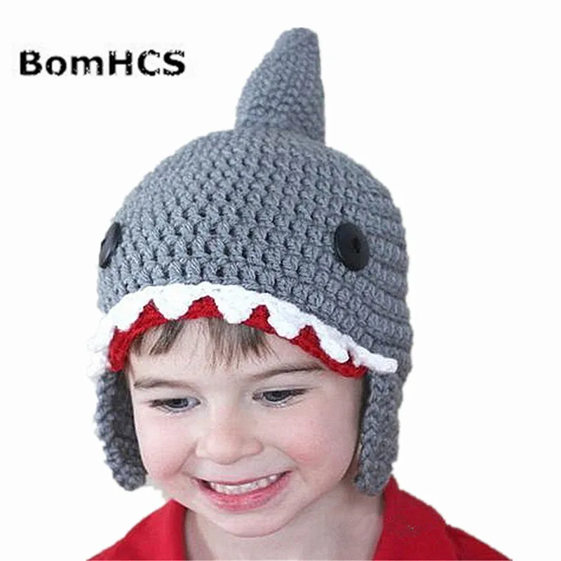 BomHCS Child's Hats (for 1-3years) Monster Shrek Beanies Funny Animal Caps Birthday Gifts Handmade Warm Winter Gorros