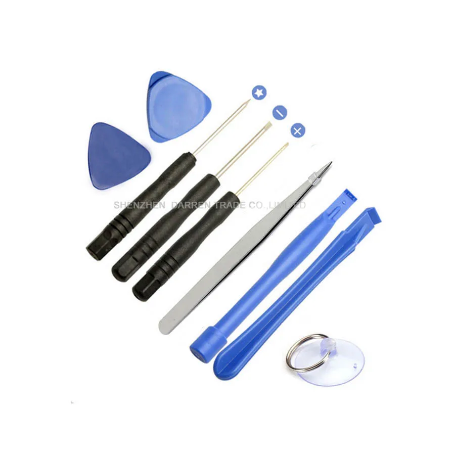 300 Sets (3000PCS) 10 in 1 Pry Tool Opening Tools Kit With Tweezer For Cell Phone 4 /4S /5 /5S