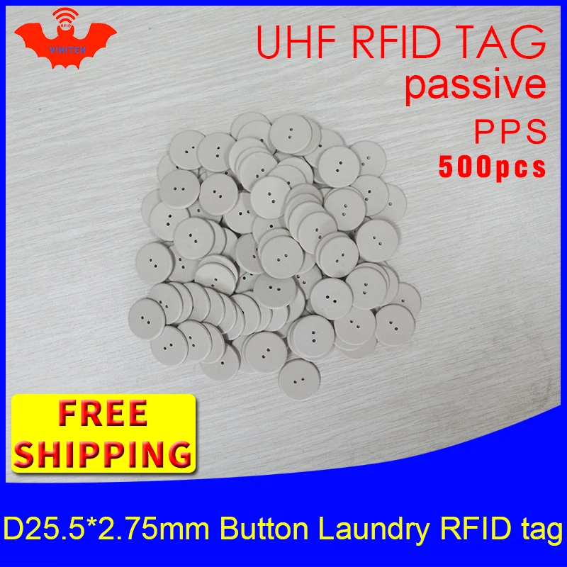 

UHF RFID laundry button tag 915mhz 868mhz 860-960MHZ alien H3 500pcs free shipping passive RFID PPS heat and water resisting tag