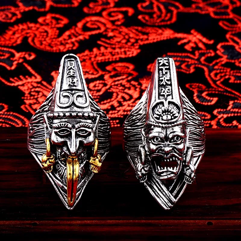 Beier New Store 316L Stainless Steel China Mythology Hell Messenger Ring Peace man\'s ring high quality jewelry LLBR8-571R