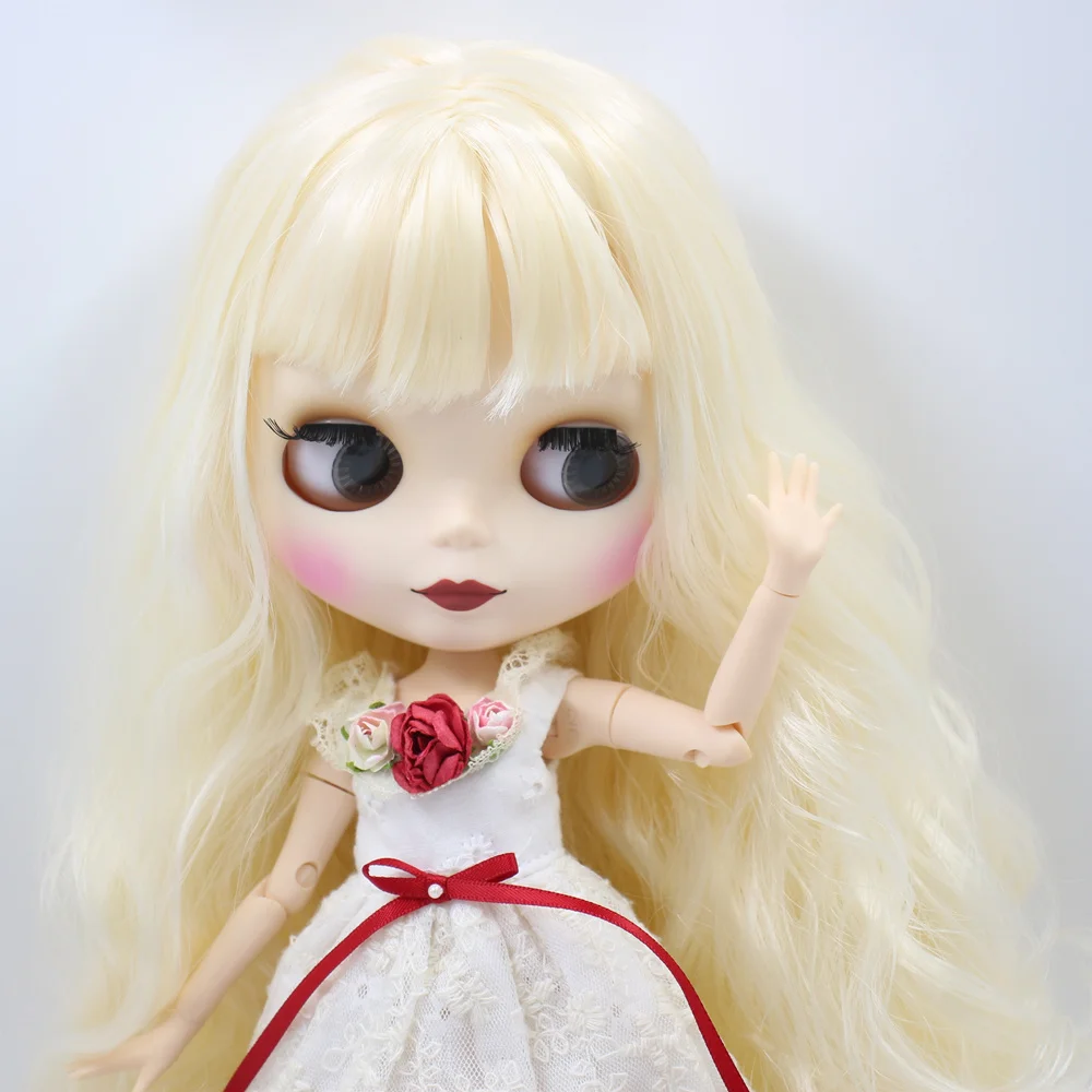 Muñeca ICY DBS Blyth N ° BL340, pelo rubio ondulado, cara mate 1/6 bjd Ob24, chica de Anime