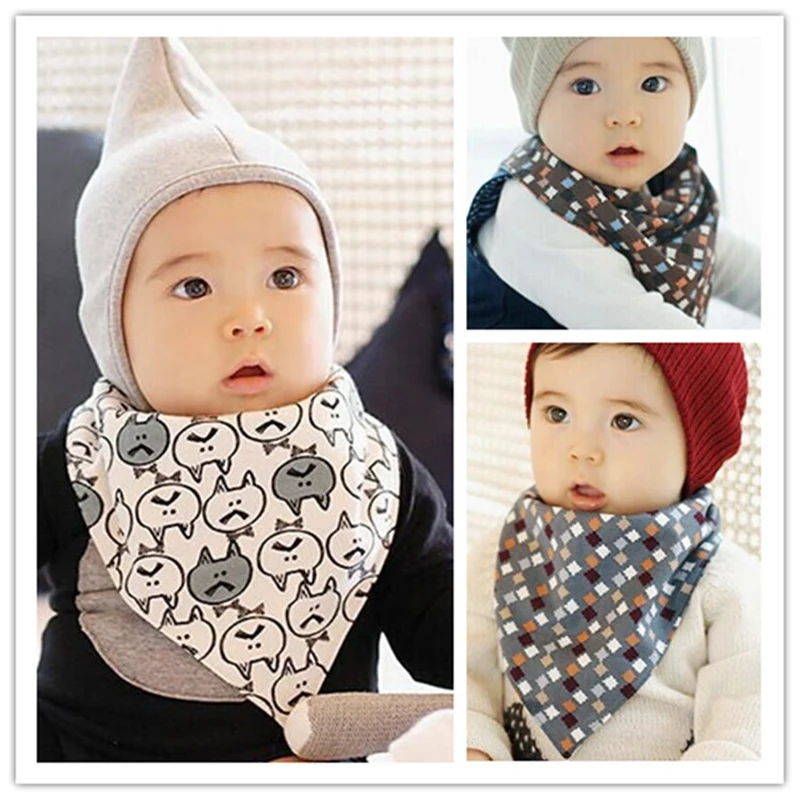 

Dubble side used High quality new cotton baby bibs Burp Cloths Fashion Animal Print baby bandana bibs dribble bibs DS29