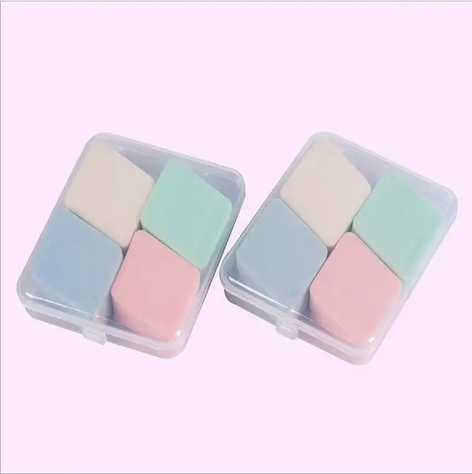 4 stuks kleurrijke Soft Make puff Blender Gezicht Spons Flawless Smooth Powder Puff make up tool verpakt in doos YL020