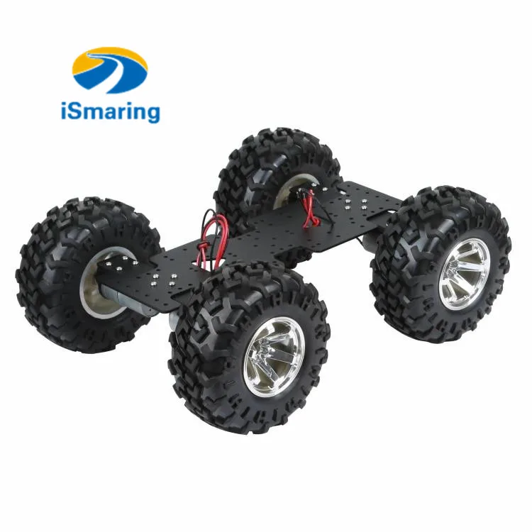 Official iSmaring 4WD Cross country Smart car chassis/25 motor with Hall sensor and 130mm diameter wheels,metal car body