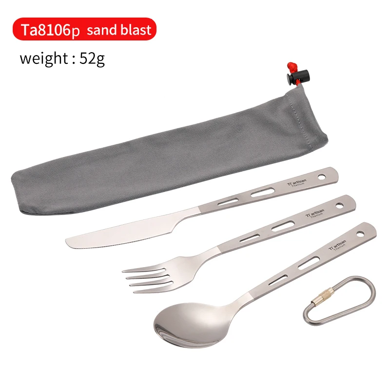 Tiartisan kitchen accessories Pure Titanium Cutlery set Spoon Fork Knife Home Kitchen Titanium Ultralight Dinner Flatware set