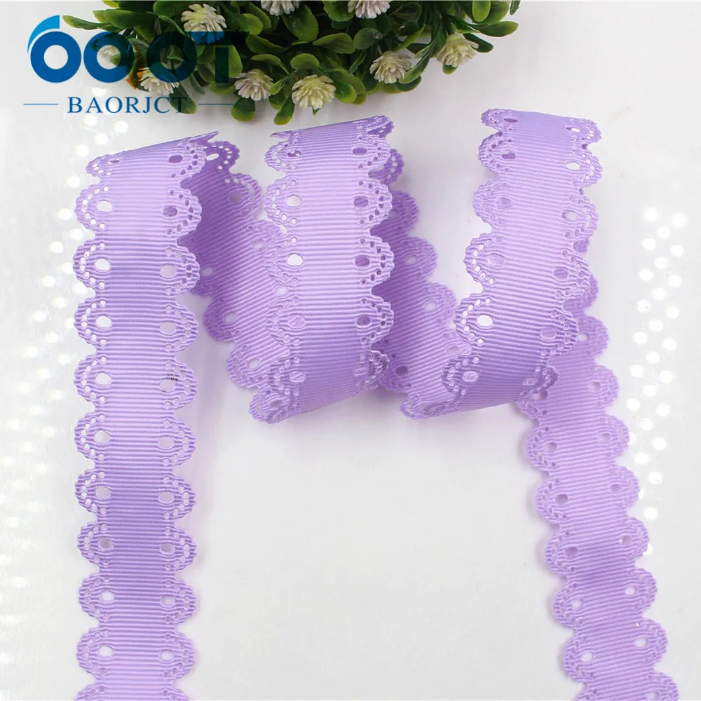 OOOT BAORJCT 177031  hot sale 25mm hollow Flowers solid Grosgrain Ribbon, DIY handmade materials,Clothing accessories