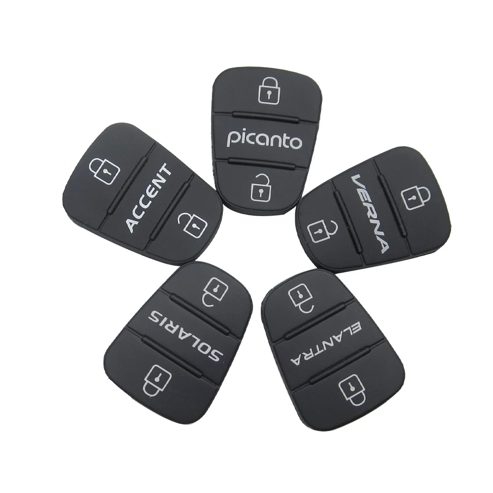 Okeytech 1PC 3 Buttons Folding Remote Rubber Key Pad Shell For Hyundai Picanto Solaris RIO Sportage Elantra For Kia Verna