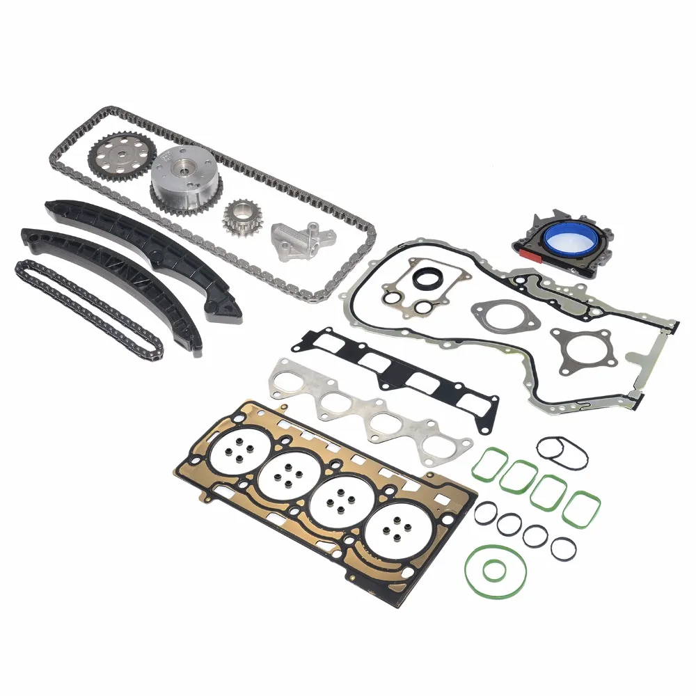 AP01 Engine Repair Kit Pistons STD + Timing Chain Kit + Head Gaskets For Audi A3 A1 VW EOS BEETLE SCIROCCO CC 1.4 TSI