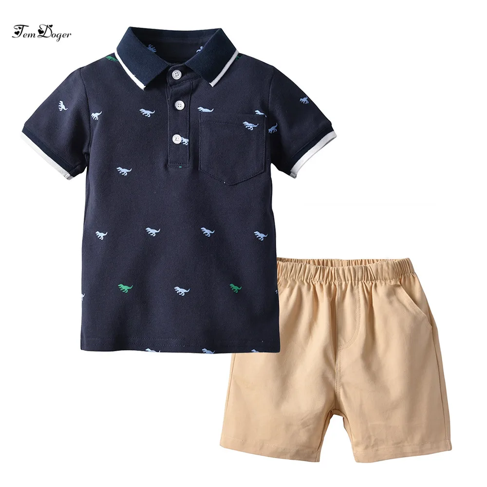 Tem Doger Baby Boy Clothing Sets 2019 Newborn Infant Boys Clothes Suit Shorts Sleeve T-shirts+Shorts 2PCS Outfits Bebes Clothing