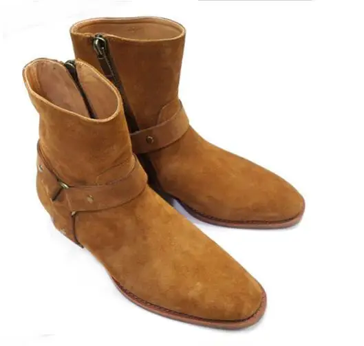 2019 Hot Sales FR.LANCELOT autumn winter Suede men real leather boots high top fashion british style fashion chelsea boots men