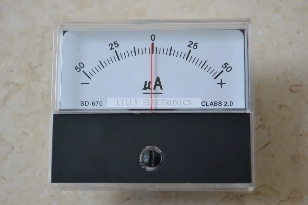 

30PCs/Lot Panel Meter SD-670-1-50(DC+-50uA) 60x70mm DC +-50uA Class 2.0 Center=0