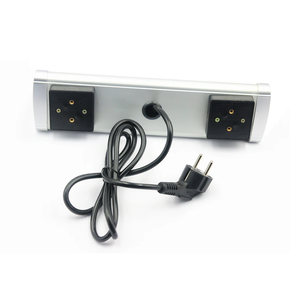 Triangle Desktop Electrical Socket Fixed by Screw Clip 4 EU Power Plugs 2 USB Ports For Kitchen Office Tabletop Outlet Extension