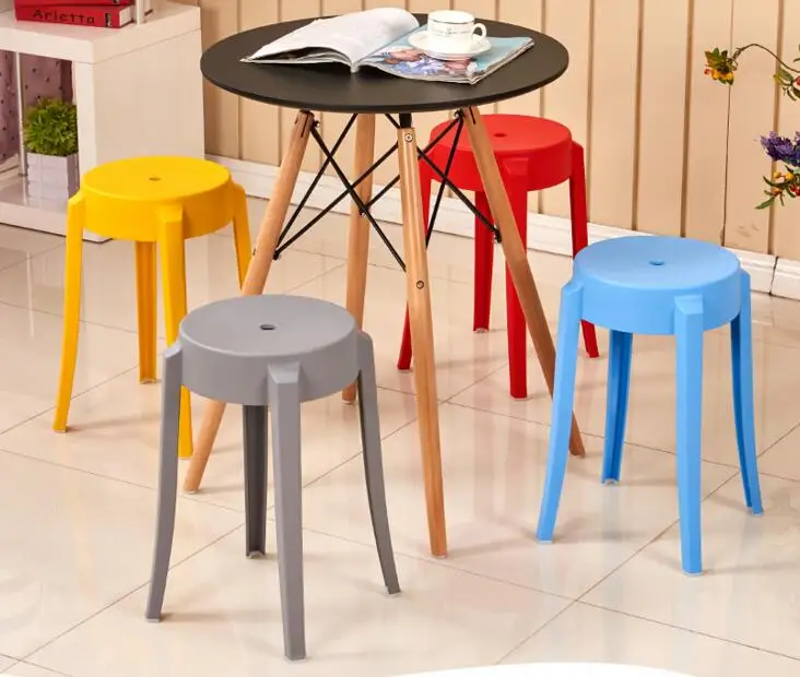 

Plastic stools. Home benches. Heavy adult stools. Fashionable creative rubber table.