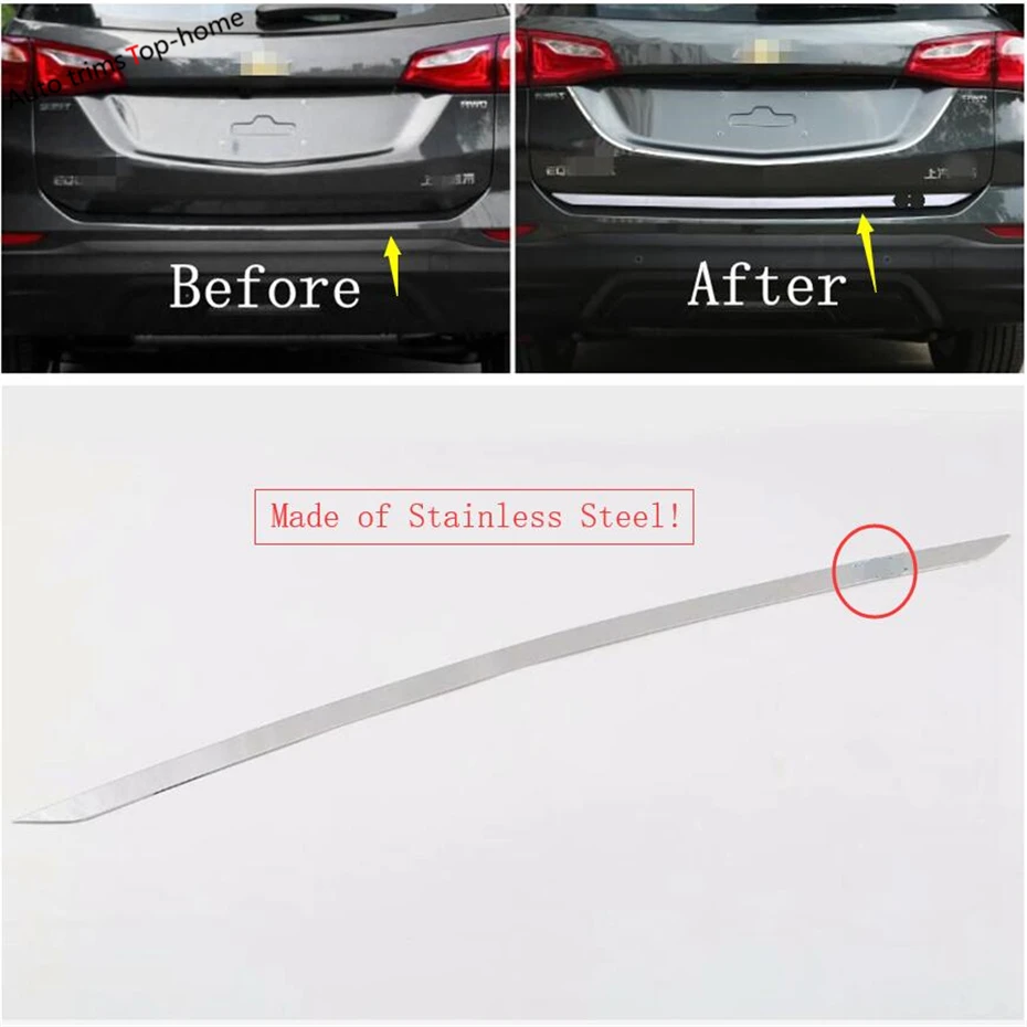 

Yimaautotrims Molding Tailgate Door Strip Garnish Styling Rear Trunk Tail Gate Trim Kit Fit For Chevrolet Equinox 2017 - 2022