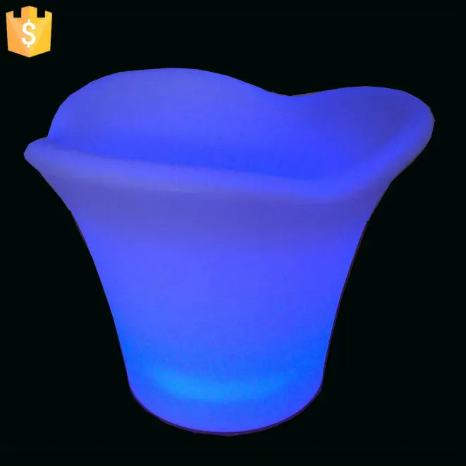 4.5L Color changing Plastic ice bucket Luminous ice pail ice cooler Glow Beer Cask WINE BARREL Free Shipping 10pcs/Lot