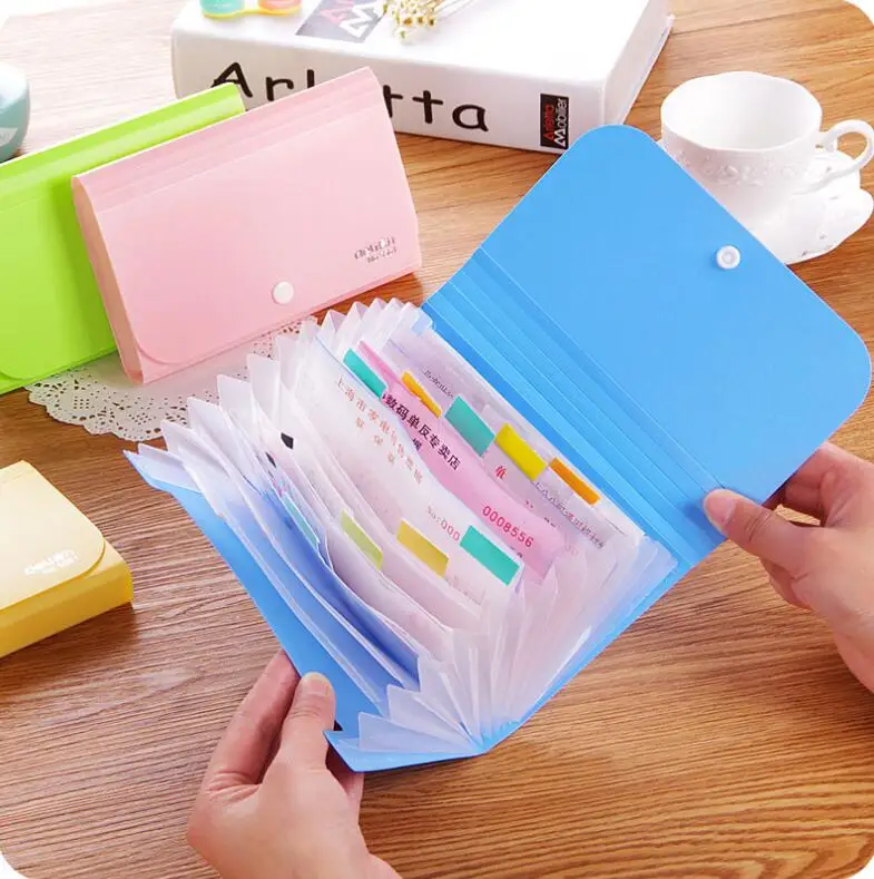 Plastic A6 Multi-layered Bill Folder Accordion File Organizer Expanding Paper Test Document Holder Bag