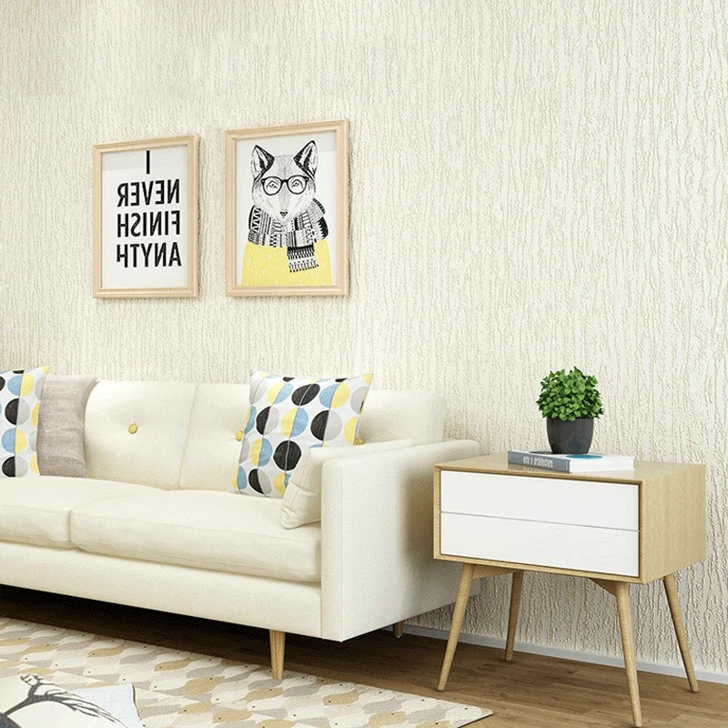 Solid Color 3D Embossed Textured Wallpaper Modern Flocking Non-woven Wall Paper Roll Living Room Wallpaper For Bedroom Walls