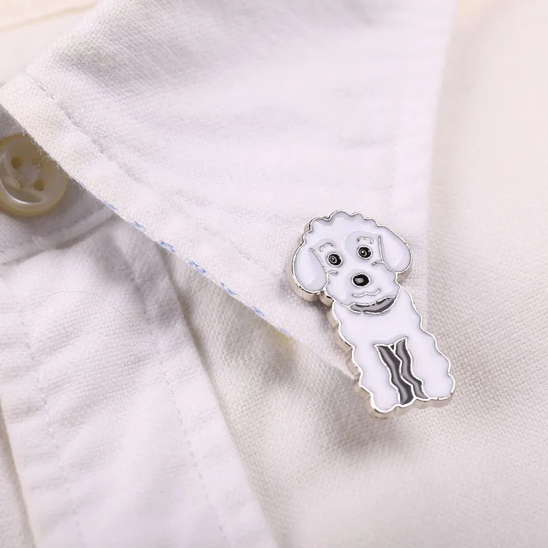 Pins Brooches for Women Fashion Chow Bulldog Pet Dog Brooches Dogs Charm Accessories Badge Brooch Pins for Girl Gift