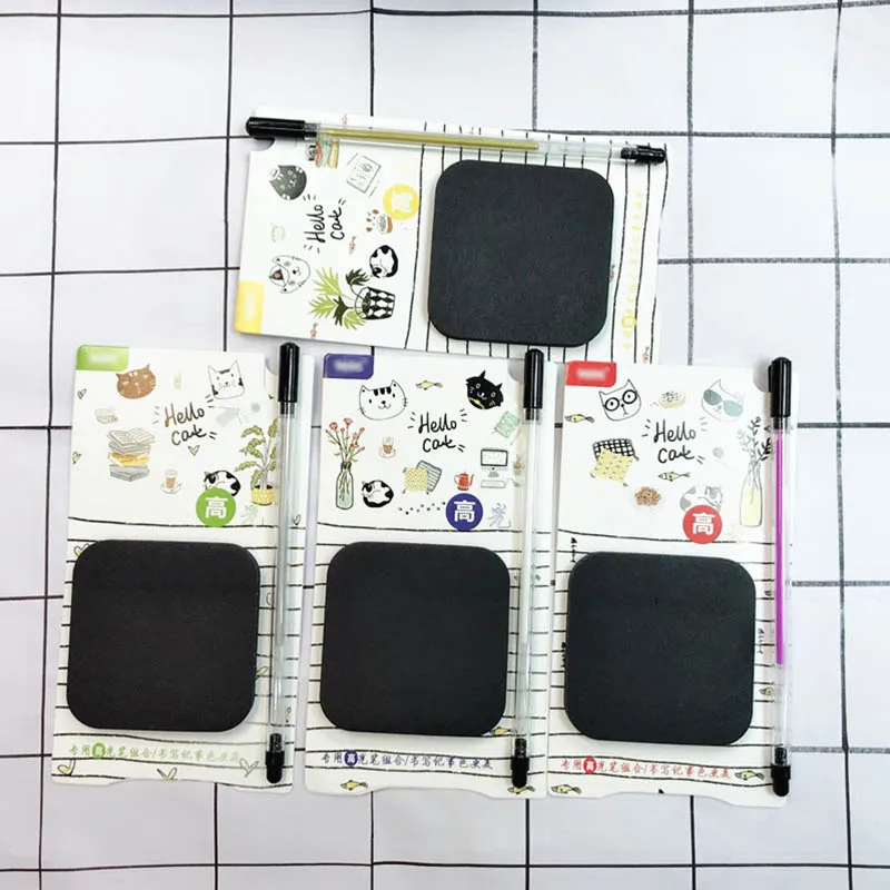 1pc Cartoon Black Paper Sticky Note Message N Times Sticky Highlighter Set Paste Note Creative Student Stationery Memo Notepad