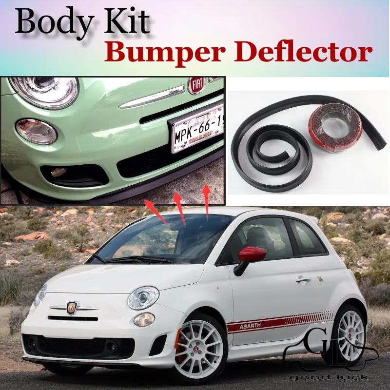 Bumper Lip Deflector Lips For Fiat Abarth 500 500C Front Spoiler Skirt For TopGear Friends Car View Tuning / Body Kit / Strip