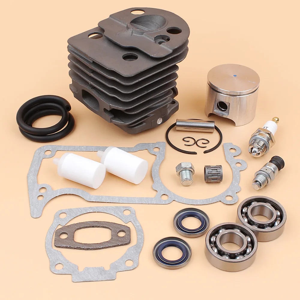 46MM NIKASIL Xi Lanh Piston Quay Mang Đệm Bộ HUSQVARNA 51 55 55 Chủ Trại Chăn Nuôi Máy Cưa Xích Phần Với Giải Nén Van