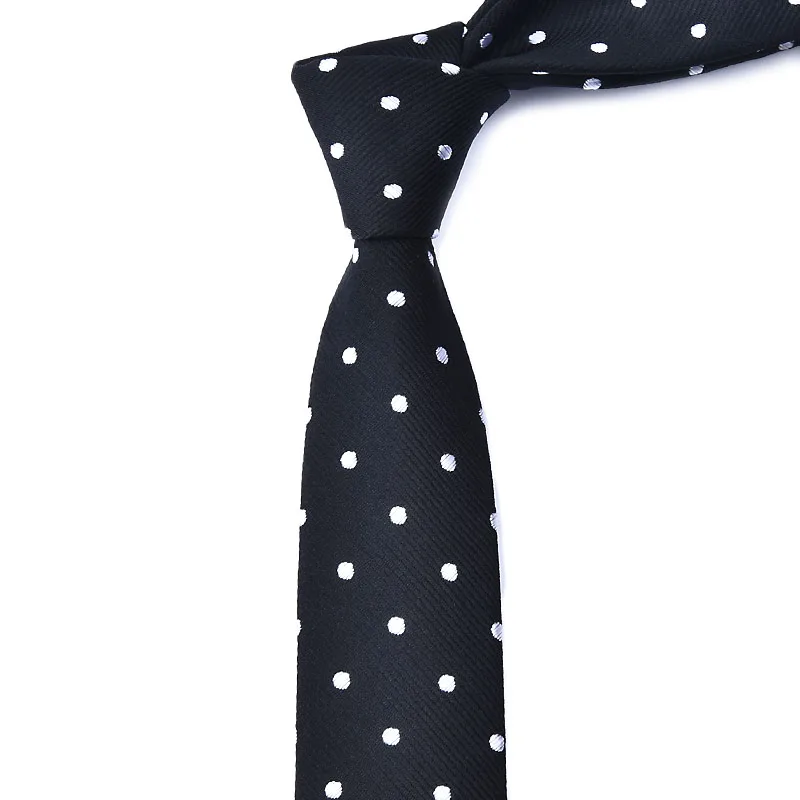 1Piece Korean British Style 5cm Neck Tie Slim Narrow Casual Dot Striped Party Club Salon Pub For Men Women Groom Waiter Waitress