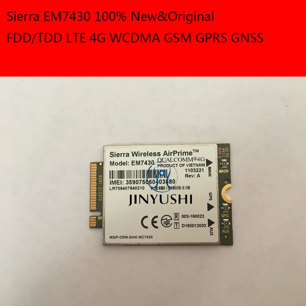 EM7430 +2PCS LTE 30cm NGFF M.2 IPX4 antenna  FDD/TDD LTE 4G  WCDMA GSM GPRS GNSS 100% New&Original Sierra EM7430