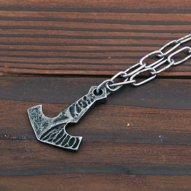 dropshipping 1pcs thor\'s hammer mjolnir pendant necklace viking scandinavian norse viking necklace with stainless steel chain