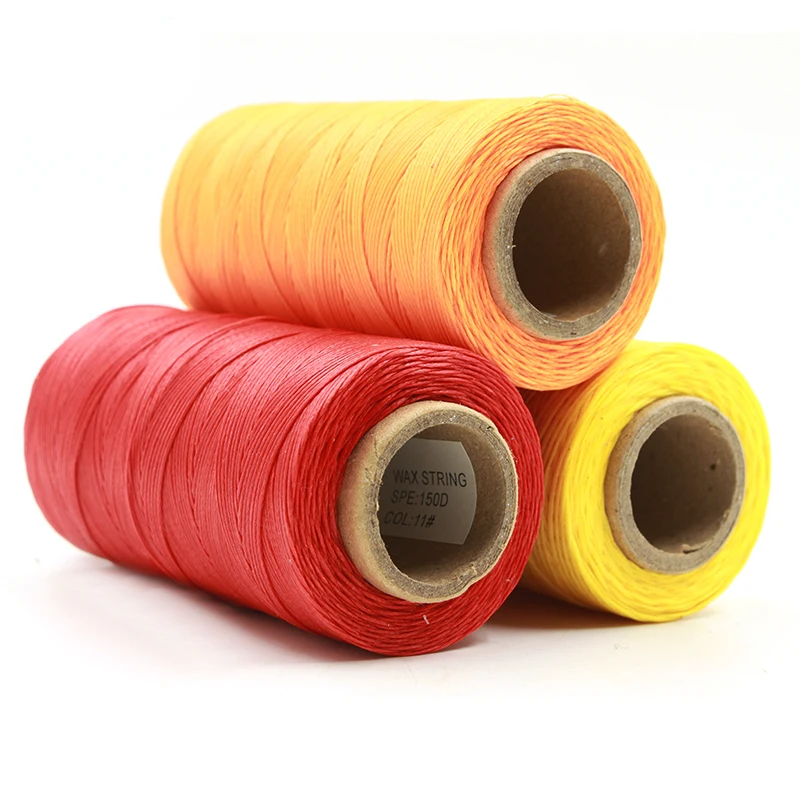 260M 150D Thickness Waxed Thread For Leather Waxed Cord For Diy Handicraft Tool Hand Stitching Thread Flat Waxed Sewing Line