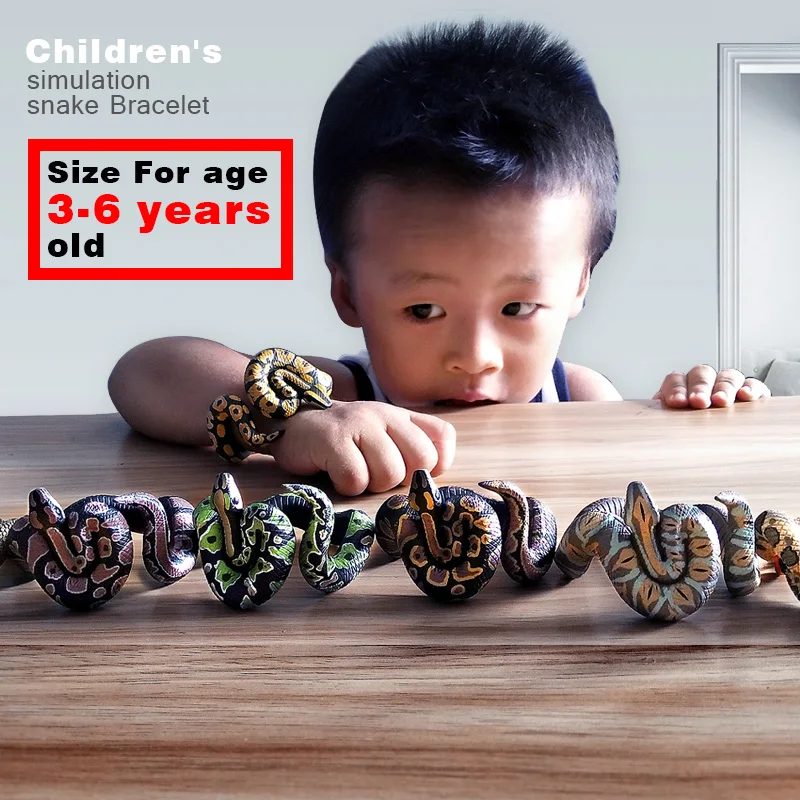 Halloween Children's simulation snake Bracelet Animal model figurine home decor miniature fairy