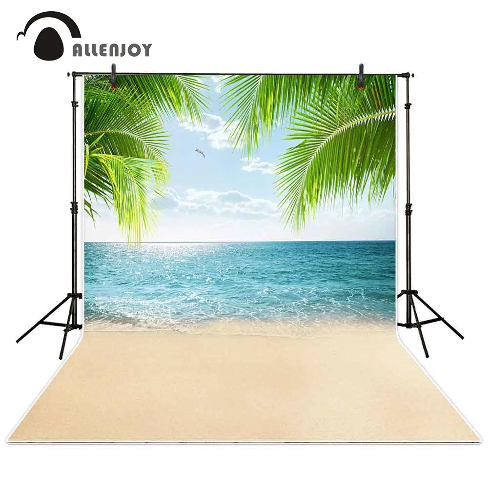 Allenjoy photography background summer sea beach palm tree holiday photographic photocall photophone fotografia for studio